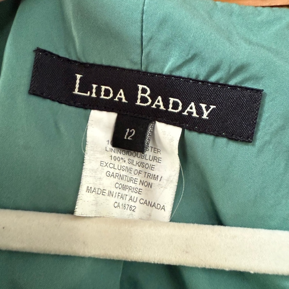 Lida Baday Teal silk Mini dress light blue EUC - Picture 8 of 8